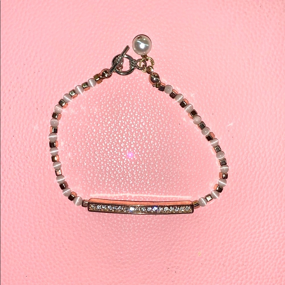 Dainty Beaded Pearl Crystal Bracelet